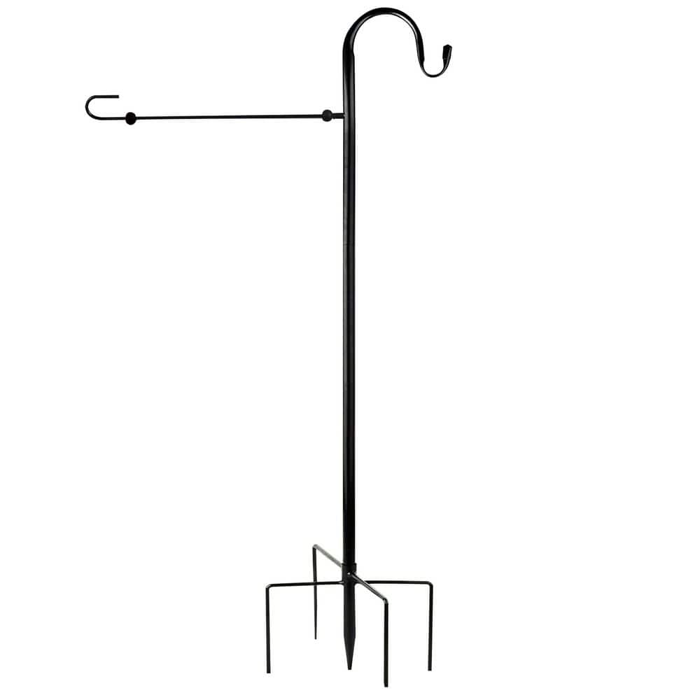 Garden Flag Holder Stand 48 in. Black Metal Pole with Shepherd Hooks for Outdoor Lawn Yard Stake price history on PriceWatchPro