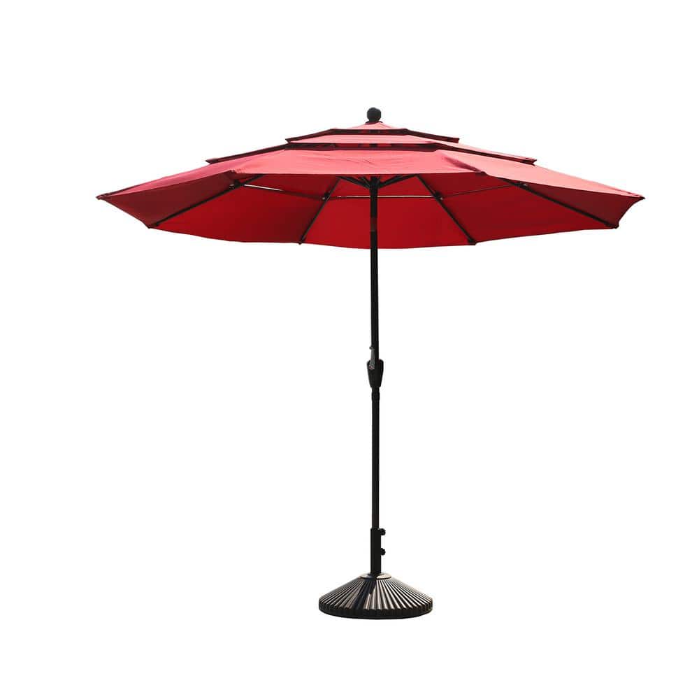 10 ft. Aluminum Patio Market Umbrella Features UV Resistant with Double Air