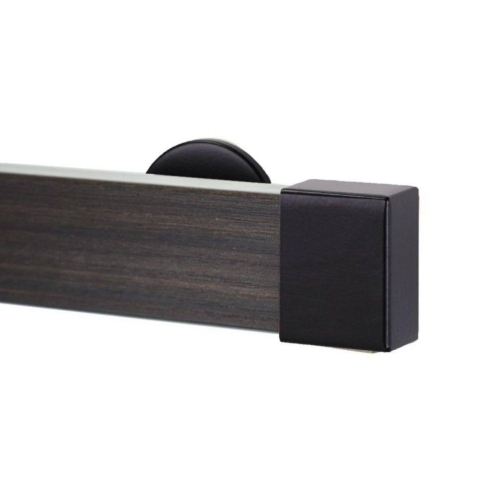 Kontur EVO Pro 48 in. Non-Adjustable 2 in. Single Traverse Curtain Rod Set in Chocolate with Black Endcap Finial price history on PriceWatchPro