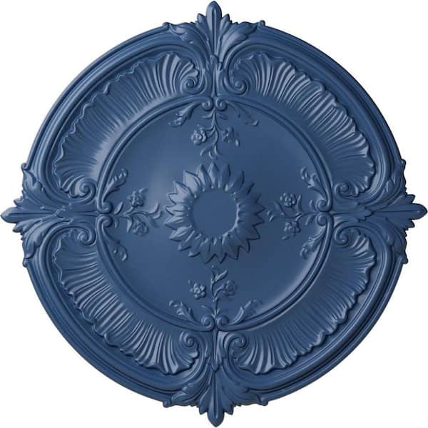 Ekena Millwork 1-1/2" x 30-1/8" x 30-1/8" Polyurethane Attica Acanthus Leaf Ceiling Medallion, Hand-Painted Americana