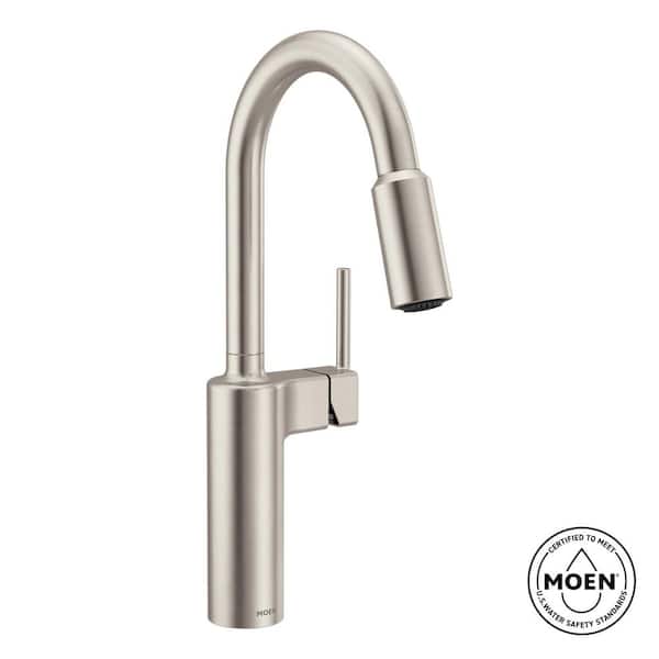 Inara Spot Resist Stainless 16.95 in. H Pull Down Kitchen Sprayer Faucet with 360° Spout Swivel and PowerBoost
