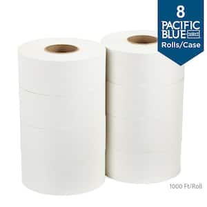 Pacific Blue Select High Capacity Jumbo 2-Ply Toilet Paper Roll (1 Non-Perforated 1000 ft. Roll Sheet 8-Rolls per Case)