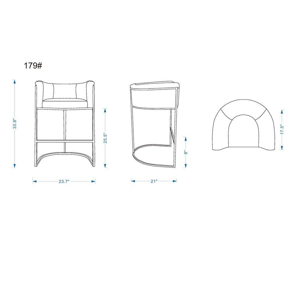 Cosmopolitan Cream and Black Metal Counter Height Bar Stools, Set of 2