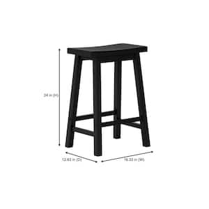 24 in. Charcoal Black Counter Stool (Set of 2)