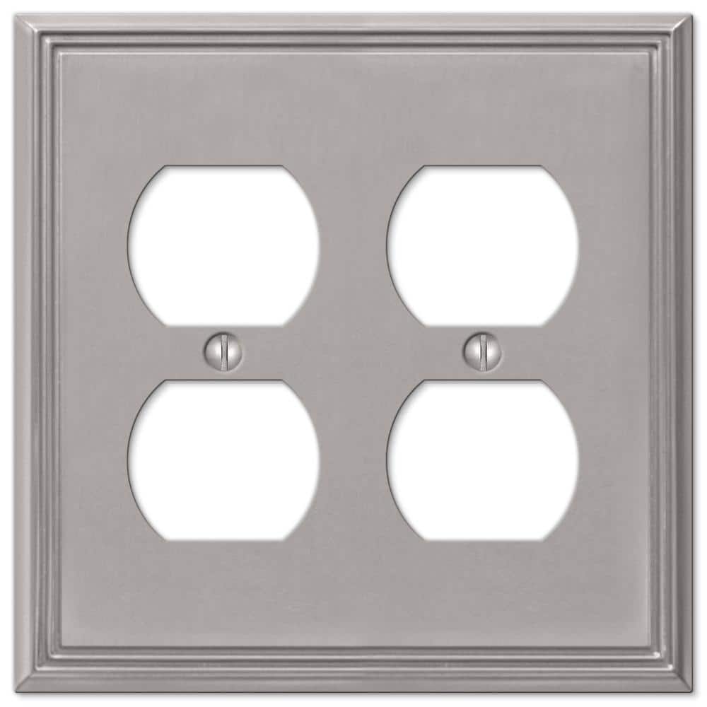 Metro Brushed Nickel 2-Gang Duplex Wall Plate