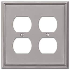 Rhodes 2 Gang Duplex Metal Wall Plate - Brushed Nickel