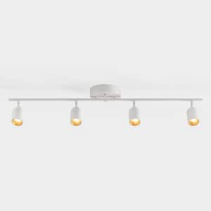Shura 4-Light White Integrated LED Track Light with Rotatable Heads, 3 ft. Fixed Track Lighting Kit, 3000k, 2240 Lumens