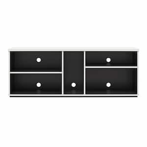Shadow Gaming TV Stand, White and Matte Black. Holds up to 69 in. TV.