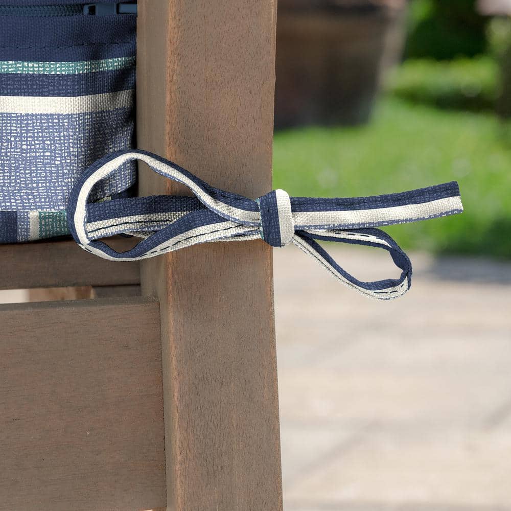 Sapphire Aurora Blue Stripe Outdoor Deep Seat Cushion Set