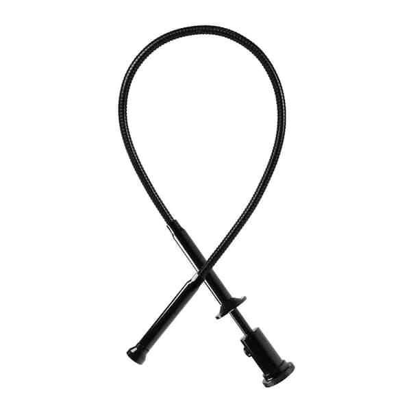 24.4 in. Flexible Claw Grabber Tool Bendable Hose Reacher with LED Light Magnetic Head for Drains Sinks Black
