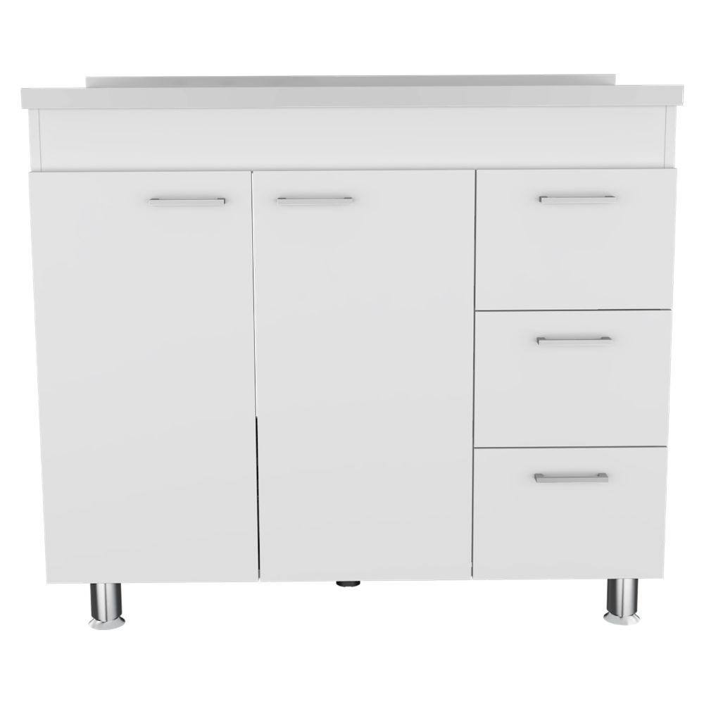 39.37 in. W x 20.67 in. D x 35.43 in. H Base Double Door Cabinet in White w