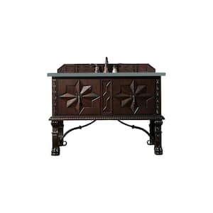 Balmoral 48 in. W x 23.5 in. D x 34 in. H Bathroom Vanity in Antique Walnut with Cala Blue Quartz Top