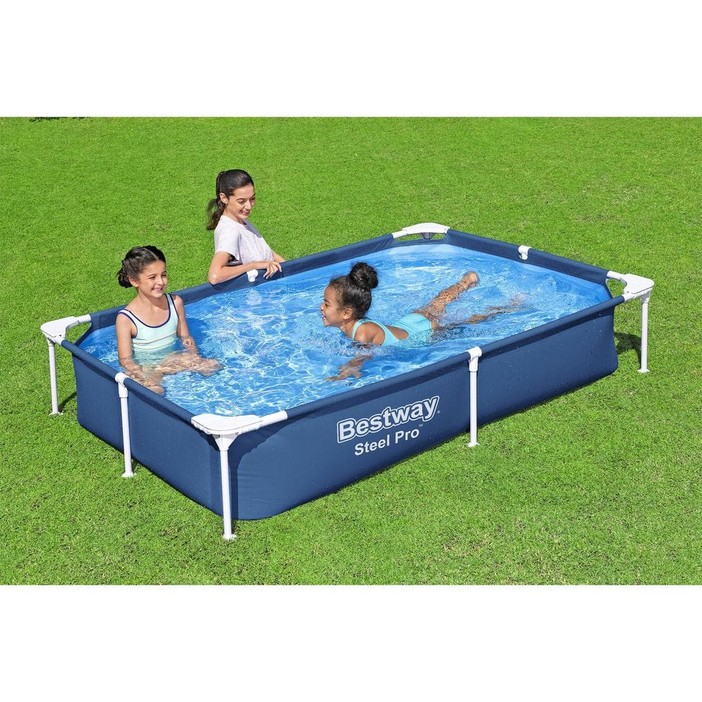 Steel Pro Rectangular Above Ground Swimming Pool with Pump
