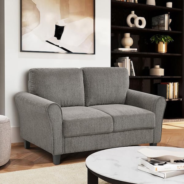 Lazzara Aleron 58 in W Brown Chenille Upholstery 2-Seater Loveseat
