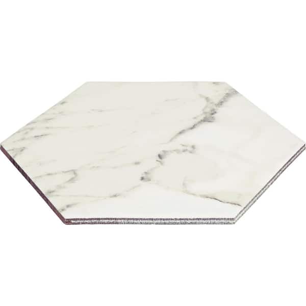 モラモラi Daltile Lamora Marble Gilded White 8 in. x 9 in. Glazed
