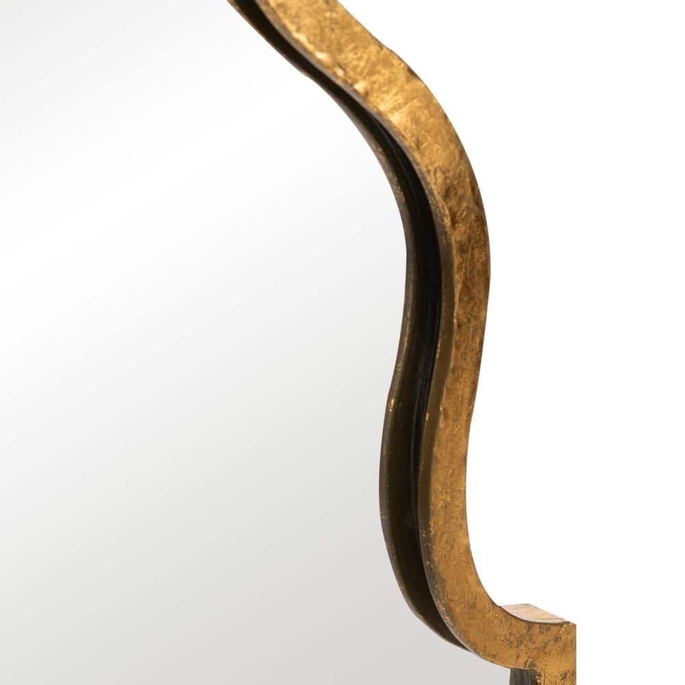 Contemporary Moroccan-Inspired Gold Rectangular Vanity Mirror