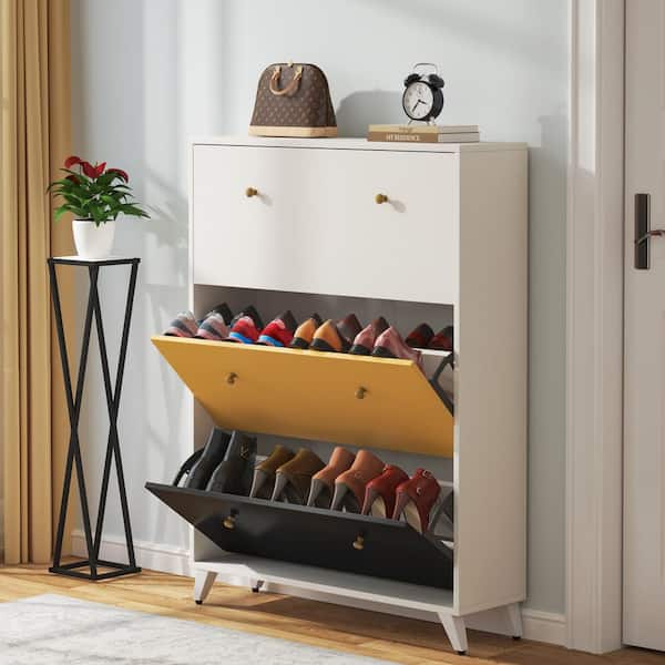 Tribesigns Shoe Cabinet, 3 Flip Drawers Shoe Organizer for Entryway