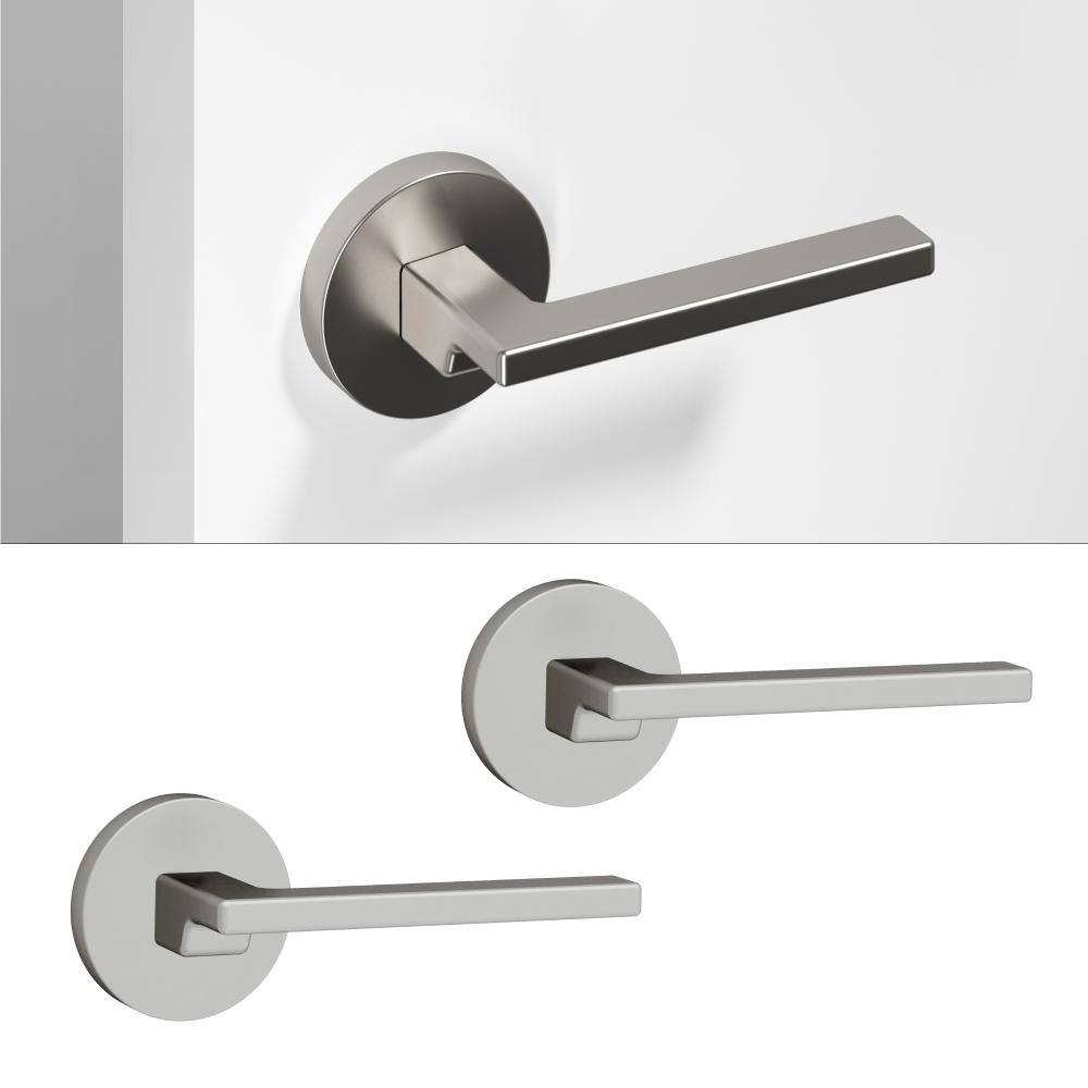 Dune Metal Brushed Nickel Dummy Door Handle with Round Rosette 2-Pack price history on PriceWatchPro