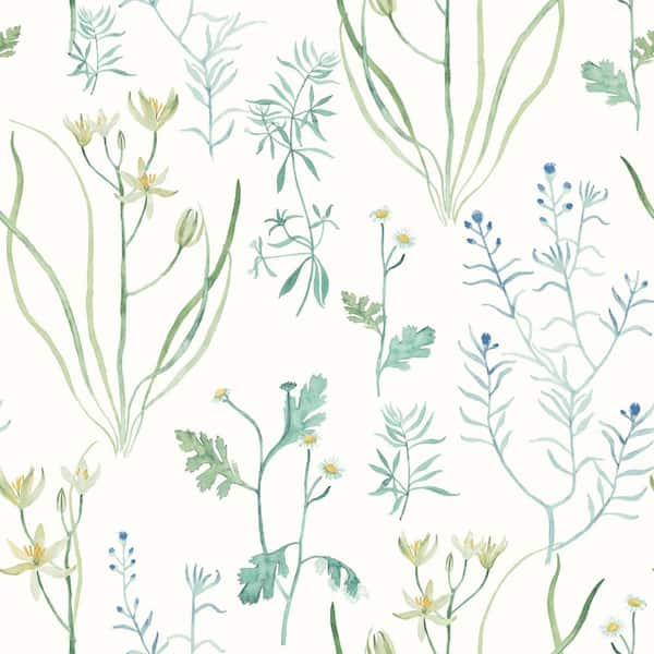 York Wallcoverings Blue Alpine Botanical Matte Non Woven Paper Peel and Stick Wallpaper Roll