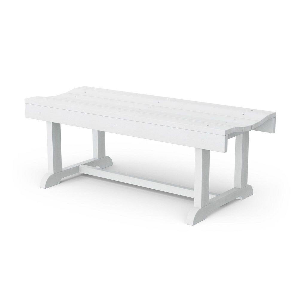 Heritage 42 in. White HDPE Plastic Outdoor Patio Backless Bench price history on PriceWatchPro