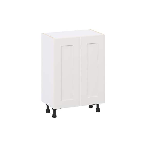 Roseland 24 in. W x 14 in. D x 34.5 in. H Assembled Shaker Full Height Doors Base Kitchen Cabinet in Warm White