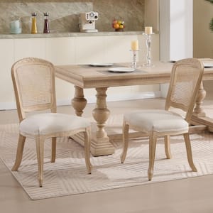 Beige Rattan Linen Noble House Lorelei Beige Cotton Linen Natural Rattan Backrest Armless ...