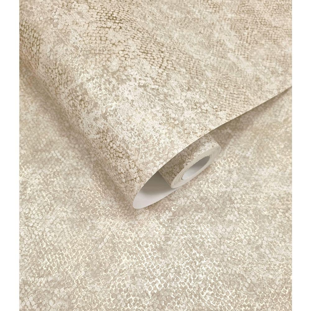 Cream Serpent Luxe Textured Wallpaper Print Non-Woven Non-Pasted Textured Wallpaper 57 sq. ft. price history on PriceWatchPro
