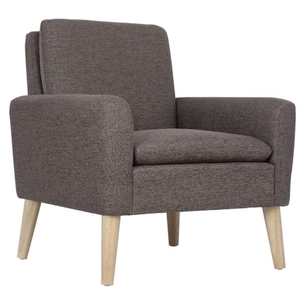 DAZONE 29 in. Wide Brown Modern Linen Accent Single Armchair