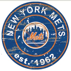 MLB New York Mets 24 in. Distressed Wooden Wall Art Circle Sign