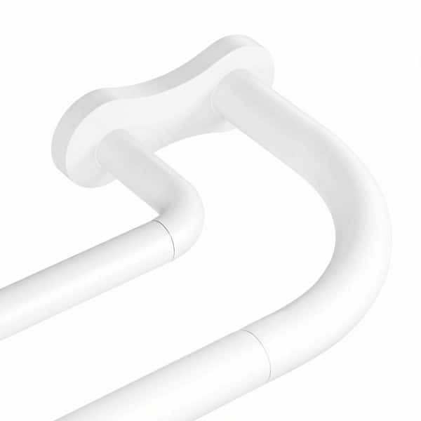 34 in. - 92 in. Adjustable 0.75 in. Wrap Around Double Curtain Rod in White