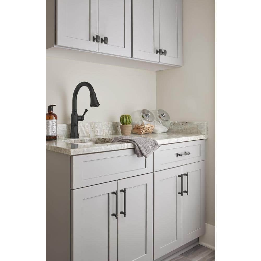 Matte Black Steel Bar Cabinet Pull with Mounting Hardware