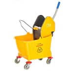 36 Qt. Mop Bucket with Down Press Wringer in Yellow