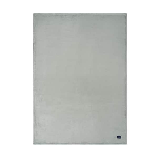 French Connection Light Gray Plush 50 in x 70 in Throw Blanket
