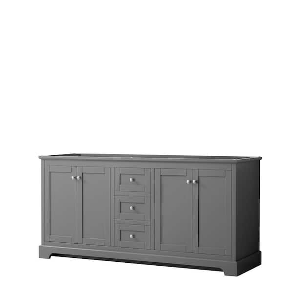 Wyndham Collection Avery 71 In W X 21 75 In D Bathroom Vanity Cabinet Only In Dark Gray Wcv232372dkgcxsxxmxx The Home Depot