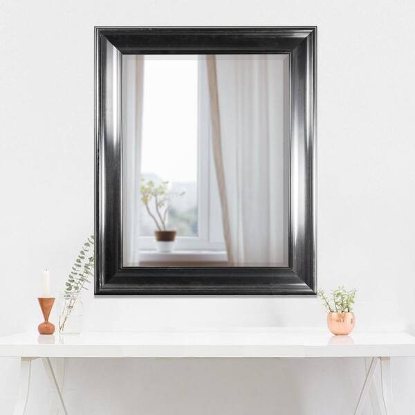 Crystal Art Gallery Medium Rectangle Black Modern Mirror (34.75 in. H x 28.75 in. W)