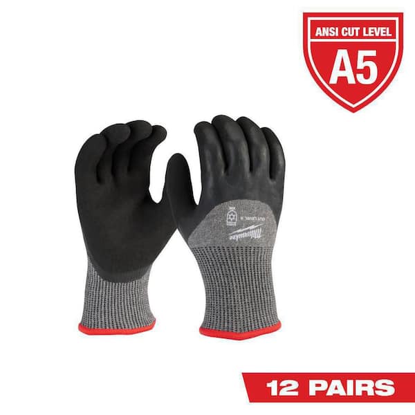Milwaukee Medium Red Latex Level 5 Cut Resistant Insulated Winter Dipped Work Gloves (12-Pack)