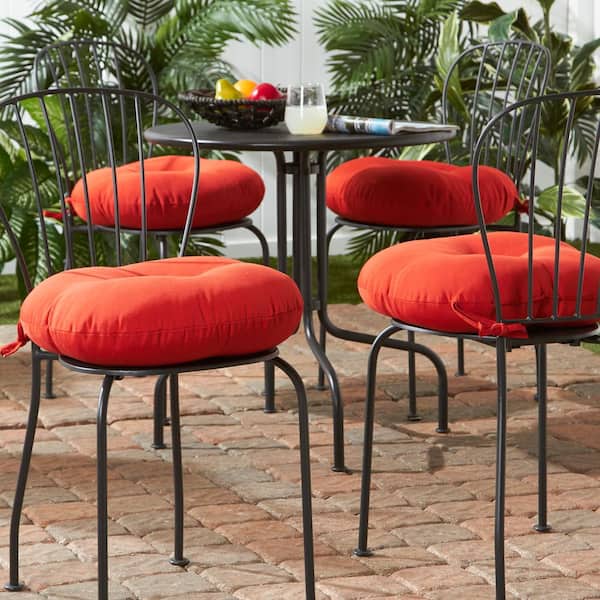 set of 4 Round Outdoor Bistro Chair Cushion Teal Greendale Home Fashions 18 in 