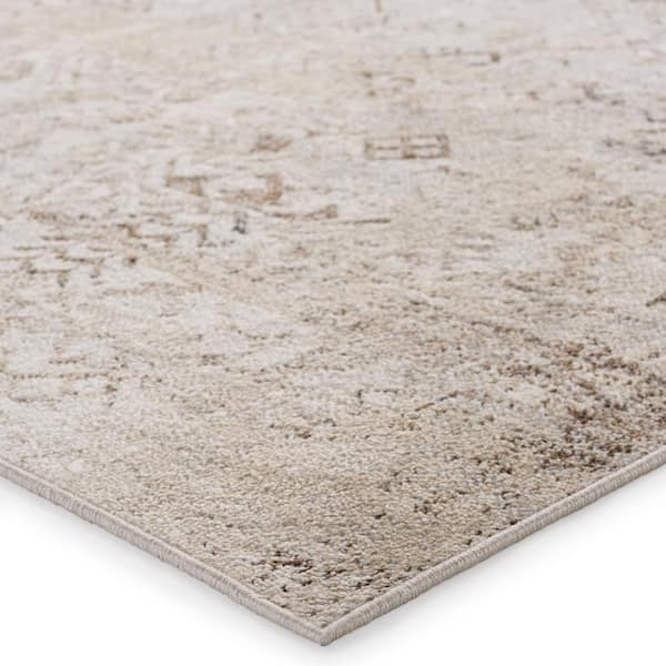 Machine Washable Kati Brown/Cream 7 ft. 10 in. x 10 ft. Tribal  Area Rug