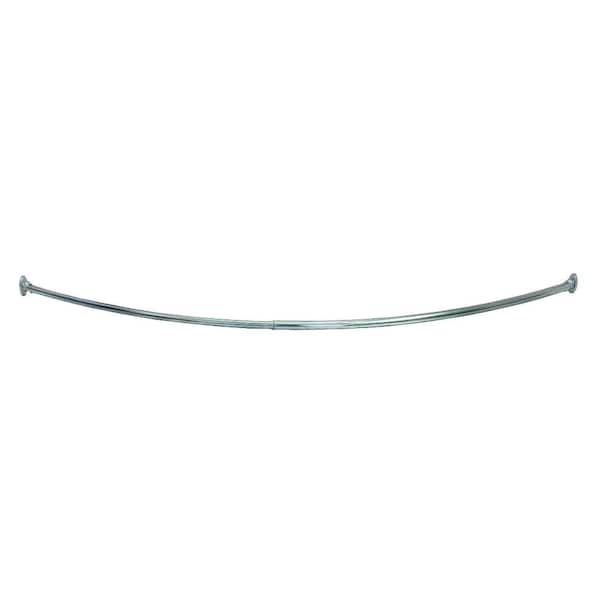 Bath Bliss Curved Wall Mounted Rod in Satin Nickel 5891-SAT - The Home Depot