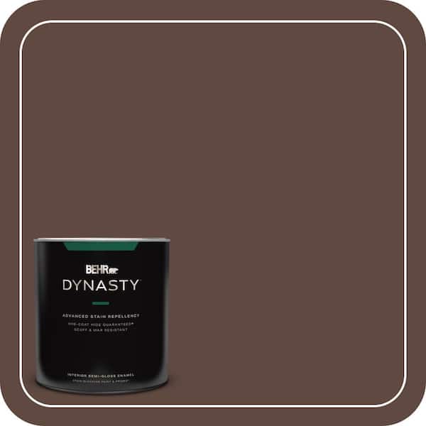 BEHR DYNASTY 1 qt. #N150-7 Chocolate Therapy Semi-Gloss Enamel Interior Stain-Blocking Paint and Primer