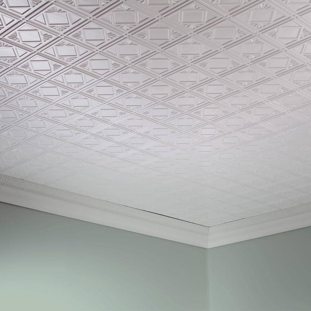 Matte White 48'' x 24'' Decorative Vinyl Ceiling Tiles