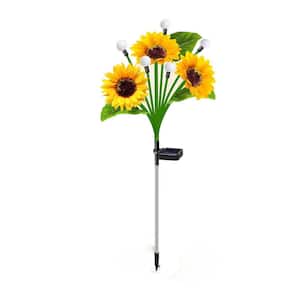 4-Pack Solar Sunflower Lanterns – Waterproof Metal Outdoor Decor With Warm LED & Auto On/Off For Patio, Yard & Garden