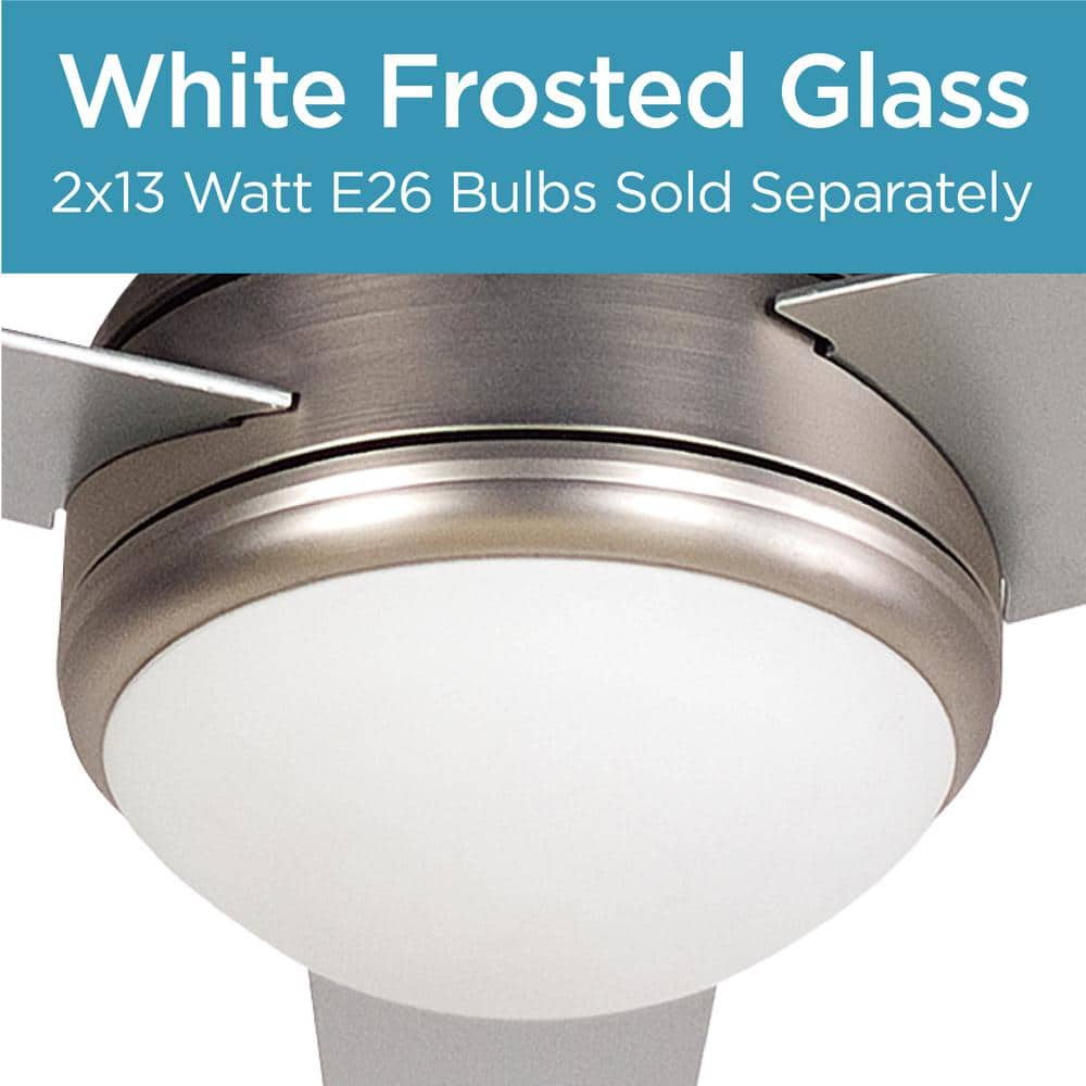 52-Inch Brushed Nickel Ceiling Fan with Light and Remote