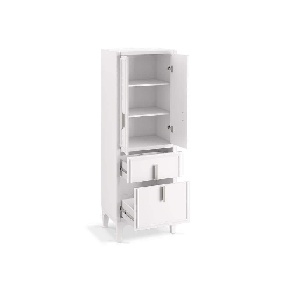 Southerk 70-Inch White Maple Linen Tower Cabinet
