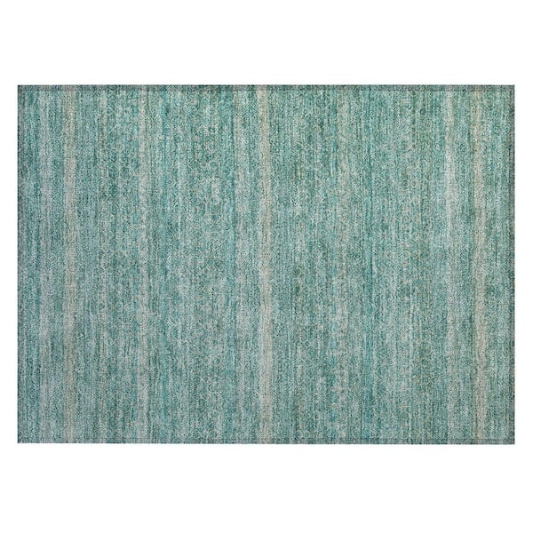 Chantille Machine Washable Indoor/Outdoor Abstract ACN2105 Teal 1 ft. 8 in. x 2 ft. 6 in. Accent Rug
