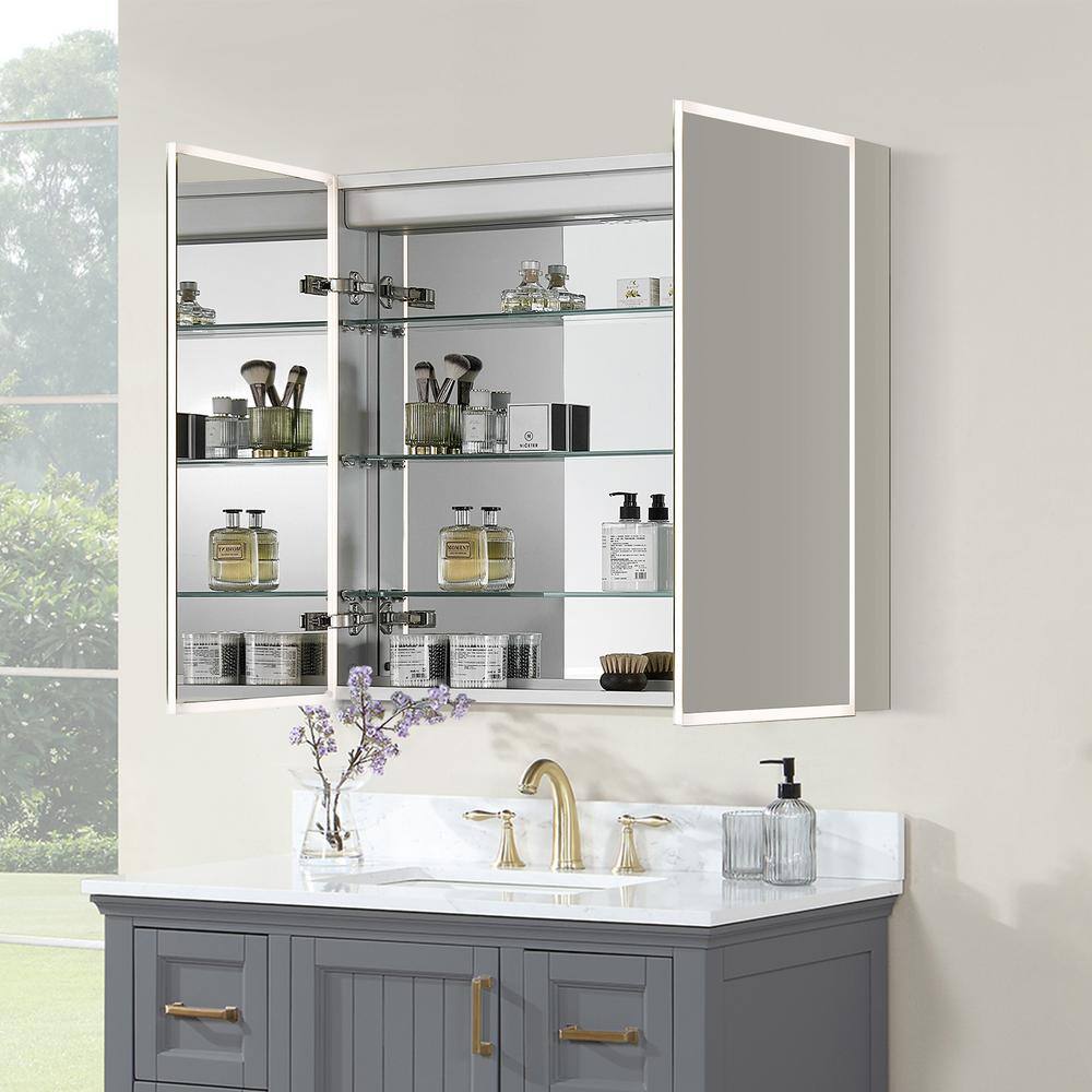 Carsoli 36" Frameless LED Lighted Bathroom Medicine Cabinet