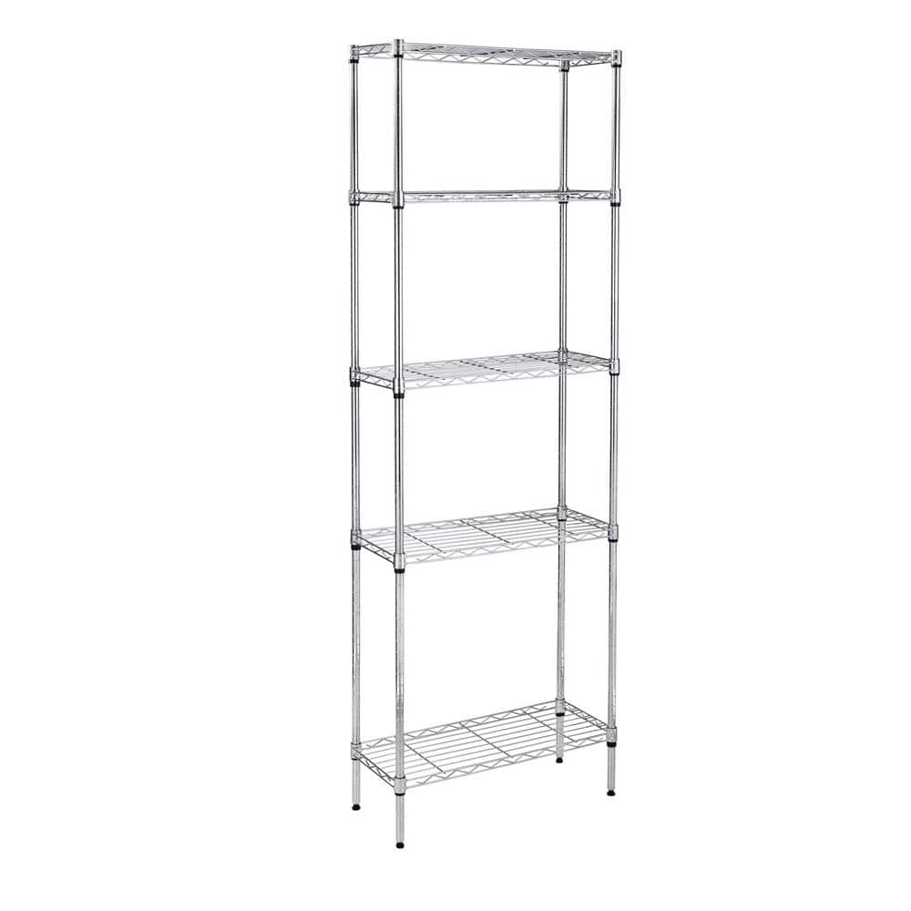 Honey Can Do Steel 24 in. W x 72 in. H x 10 in. D 5-Tier Space Saving ...