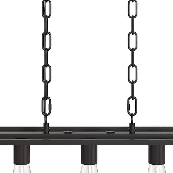naonao　1001 YANSUN 5-Light Matte Black Farmhouse Kitchen Island Lighting