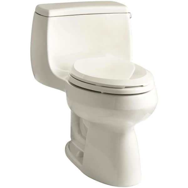 KOHLER Gabrielle 1-Piece 1.28 GPF Single Flush Elongated Toilet with AquaPiston Flushing Technology in Biscuit, Seat Included