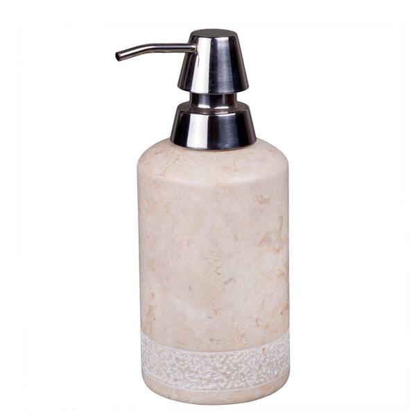 Creative Home Natural Champagne Marble Liquid Soap Lotion Dispenser with Deluxe Pump for Bathroom Countertop Kitchen Sink Sanitizer